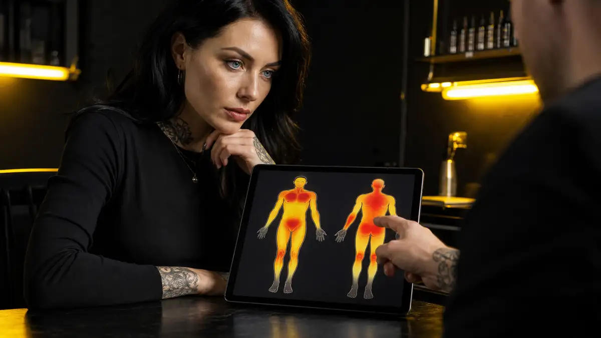 Ar skauda tatuiruotė? Kūno zonų žemėlapis