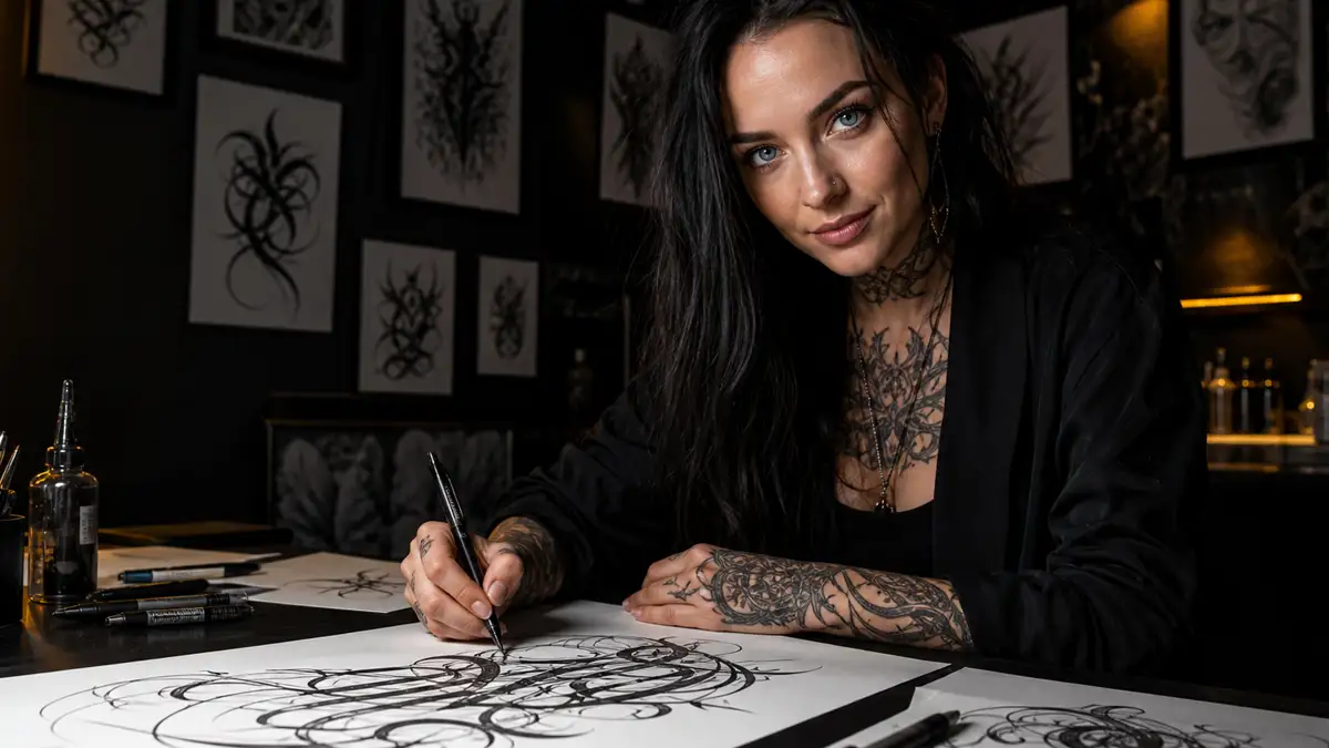 Kaligrafija ant odos: raidė kaip piešinys