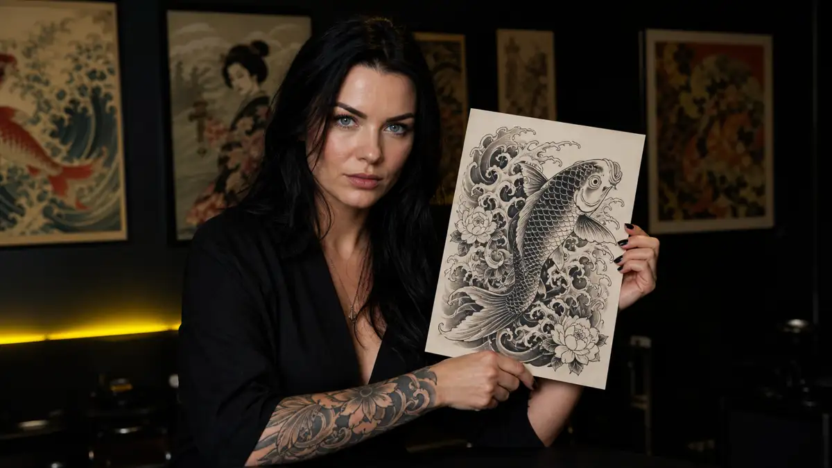 Koi žuvies tatuiruotė: karpis, kuris tapo drakonu