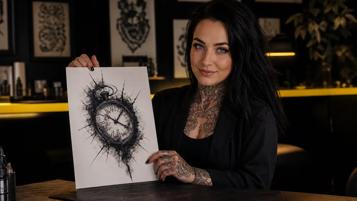 Laikrodžio tatuiruotė: laiko ženklai