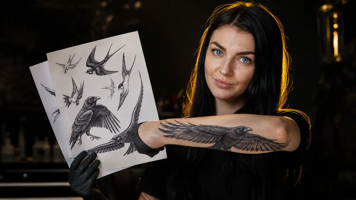 Paukščių tatuiruotės: sparnų simbolika