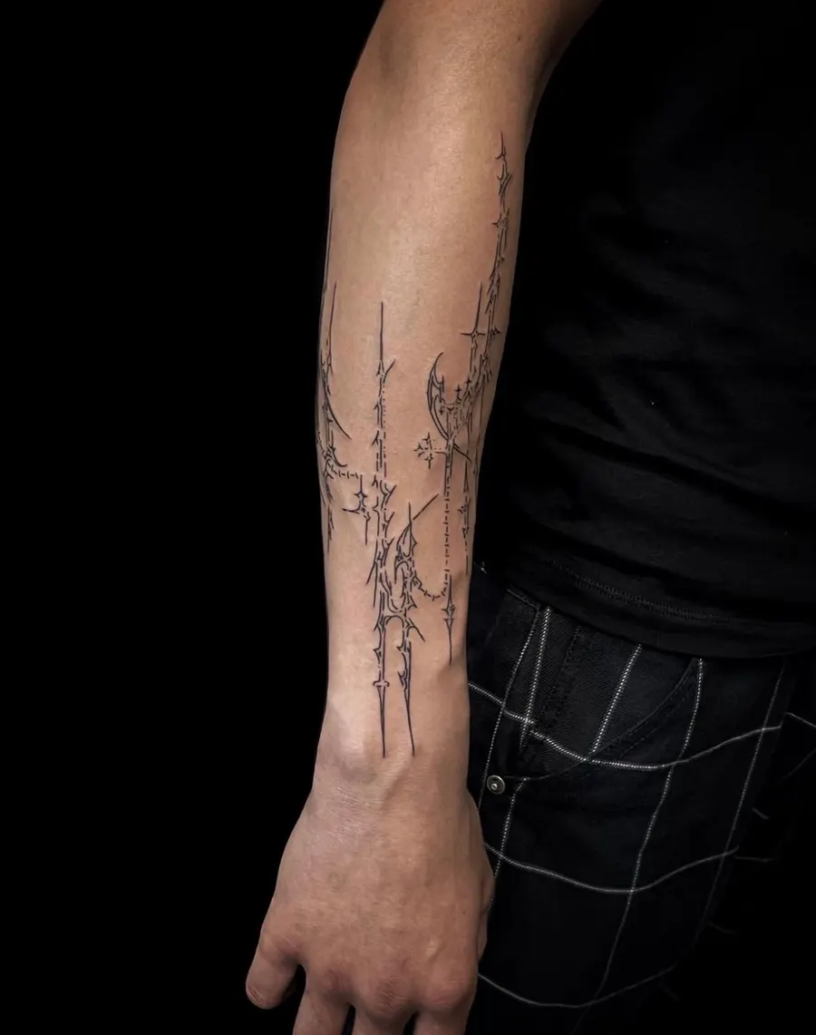 Blackwork tatuiruotė 8, Krustowich Ink, Vilnius