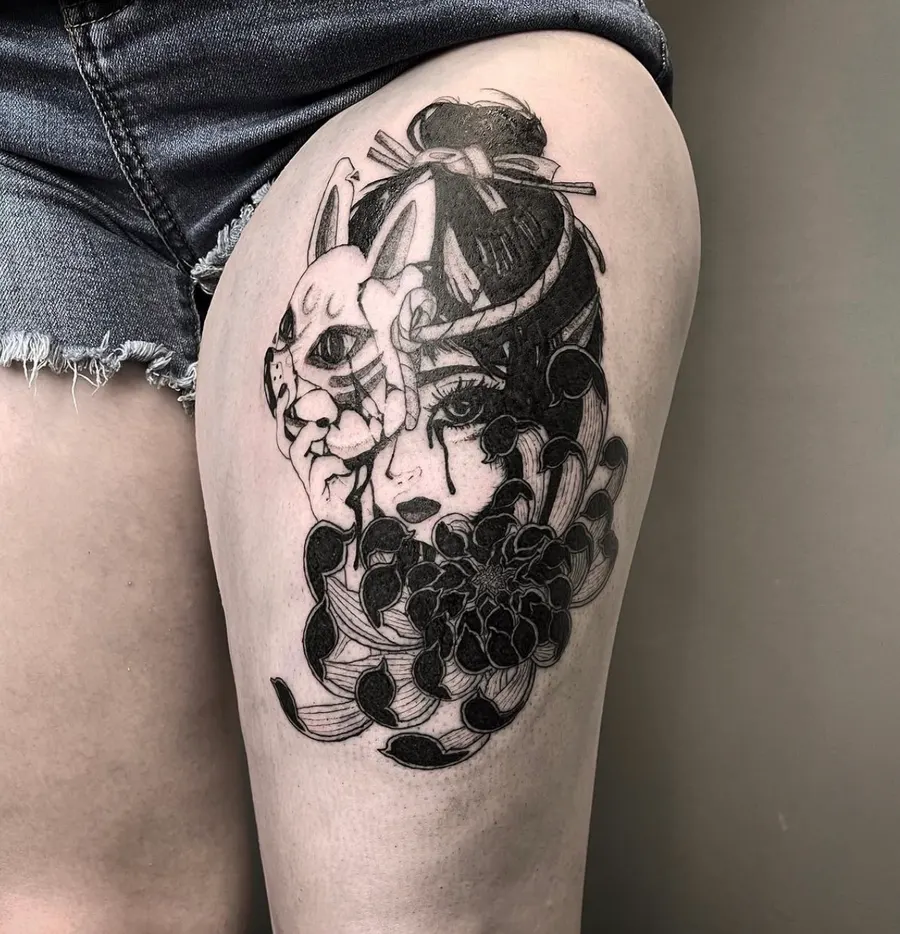 Blackwork tatuiruotė 41, Krustowich Ink, Vilnius